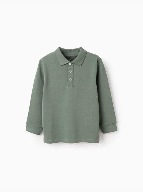 Polo de manga larga en algodón - Kiabi