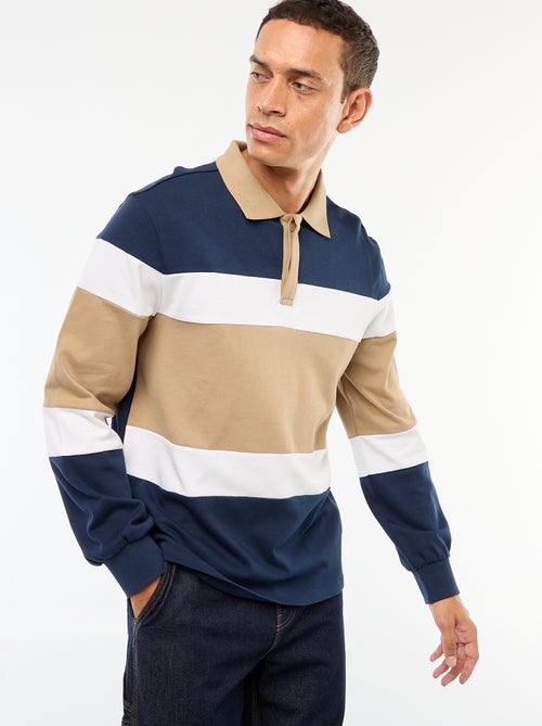Polo de manga larga estilo rugby con diseño colorblock - Kiabi