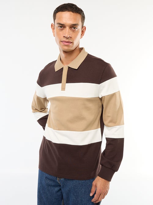 Polo de manga larga estilo rugby con diseño colorblock - Kiabi