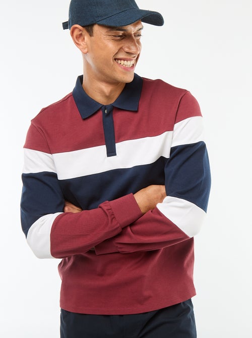 Polo de manga larga estilo rugby con diseño colorblock - Kiabi
