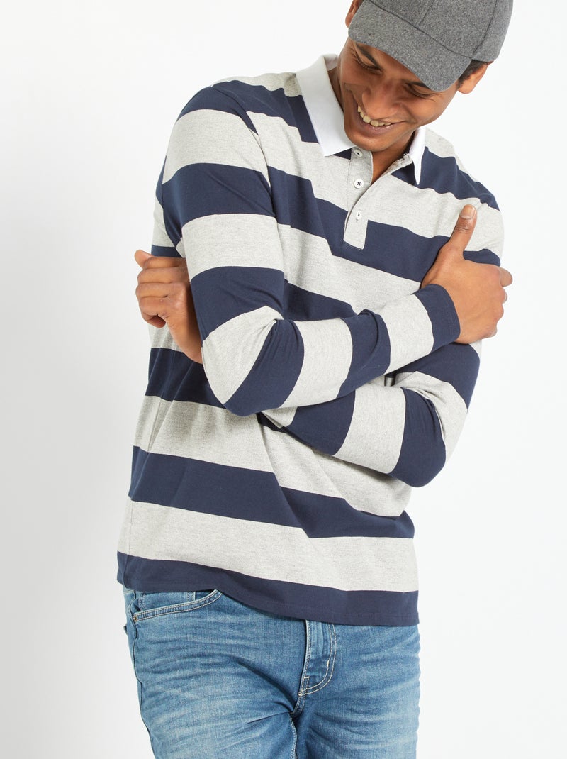 Polo de manga larga GRIS - Kiabi