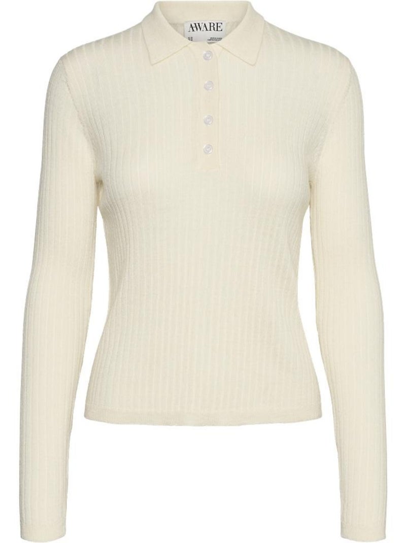 Polo de Manga Larga para Mujer Vero Moda Crudo - Kiabi