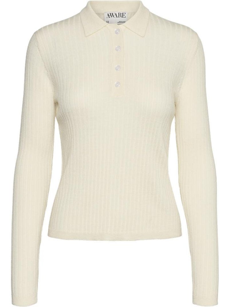 Polo de Manga Larga para Mujer Vero Moda Crudo - Kiabi