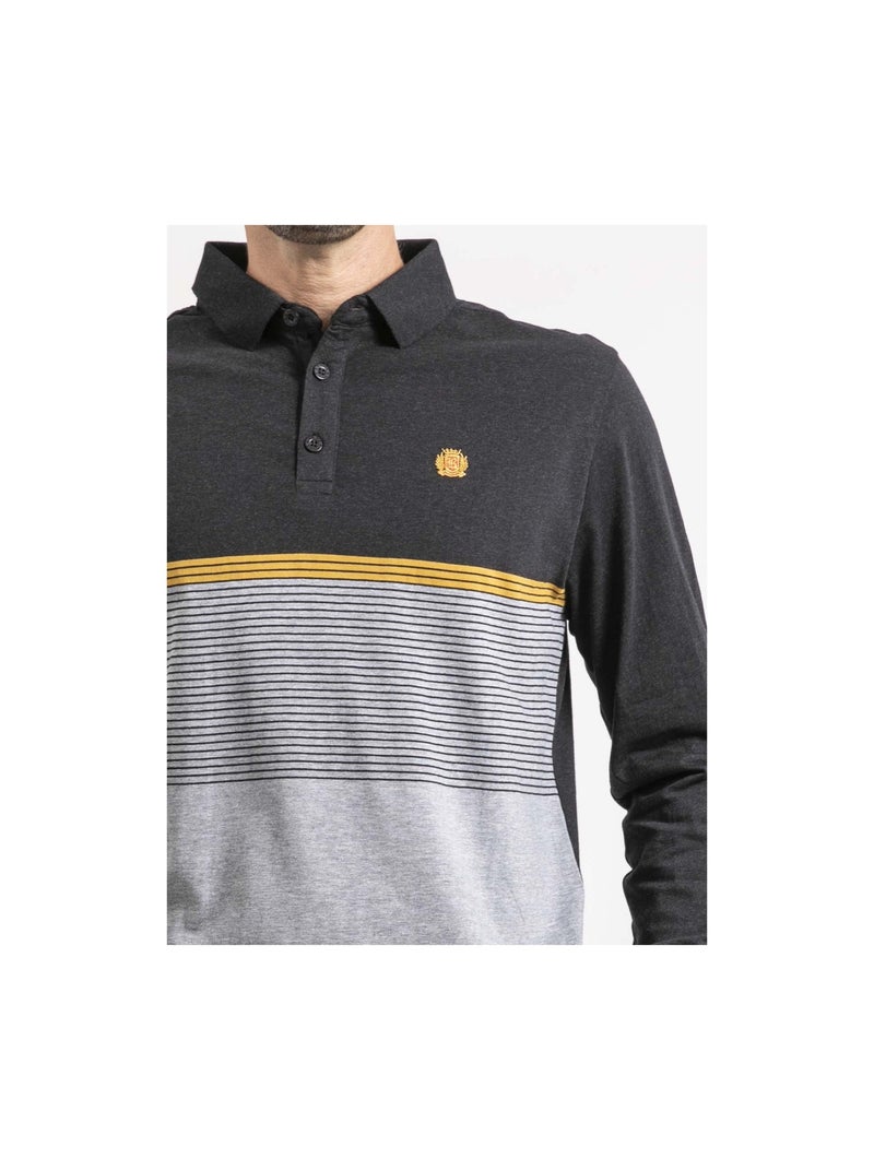 Polo de manga larga PILITARE Gris antracita - Kiabi
