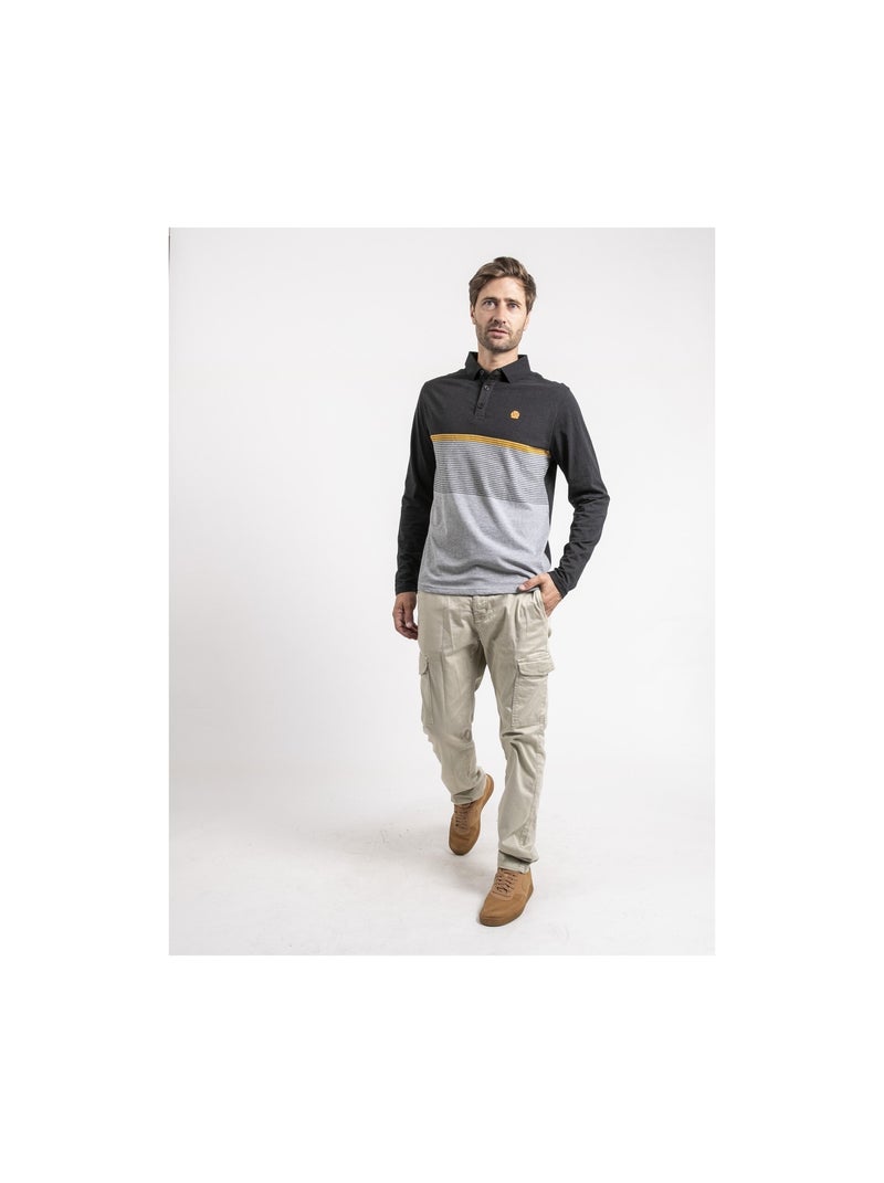 Polo de manga larga PILITARE Gris antracita - Kiabi
