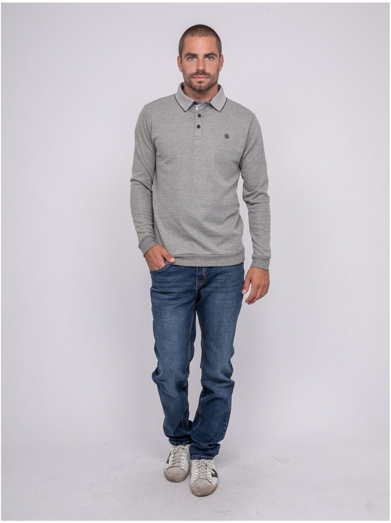 Polo de manga larga pilocook Gris - Kiabi