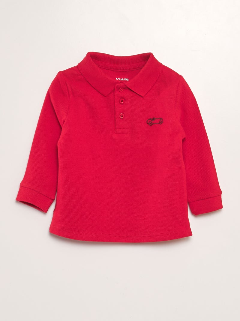 Polo de manga larga ROJO - Kiabi
