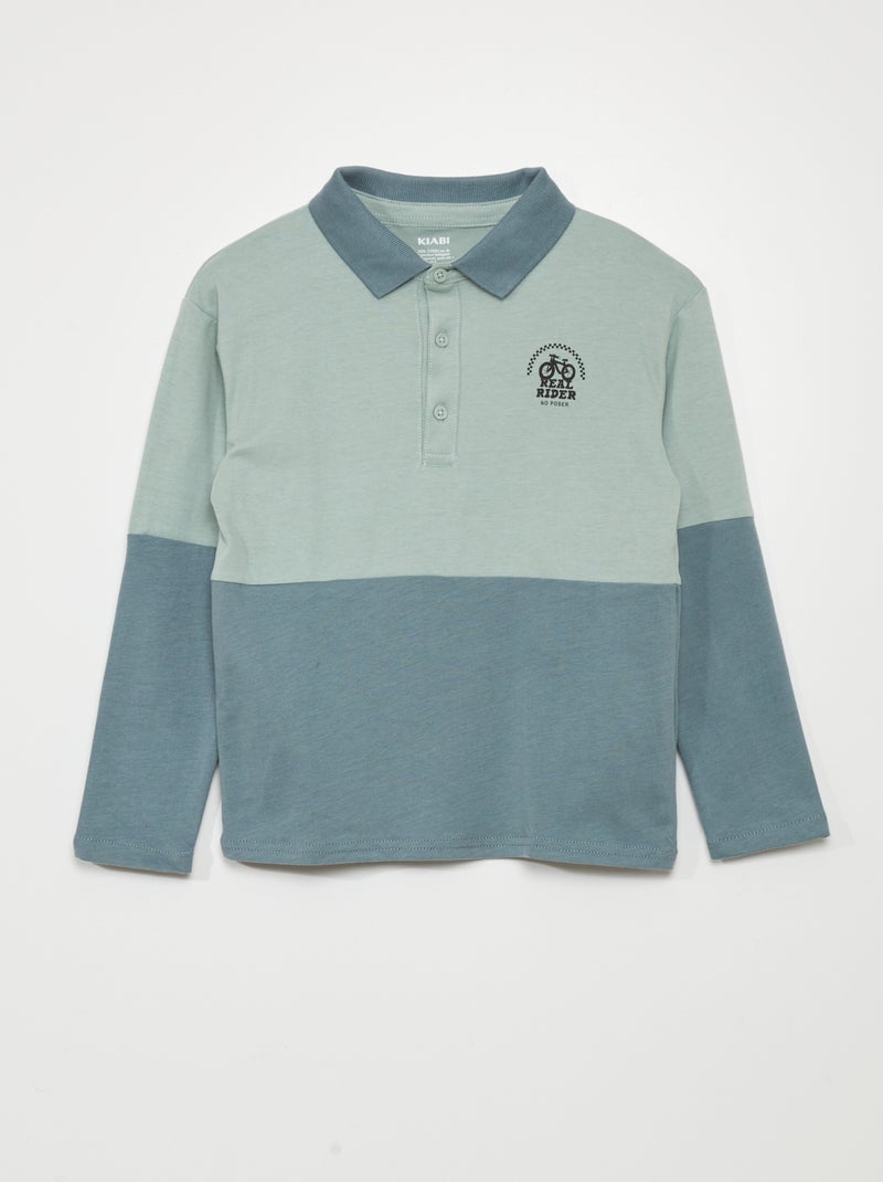 Polo de manga larga VERDE - Kiabi