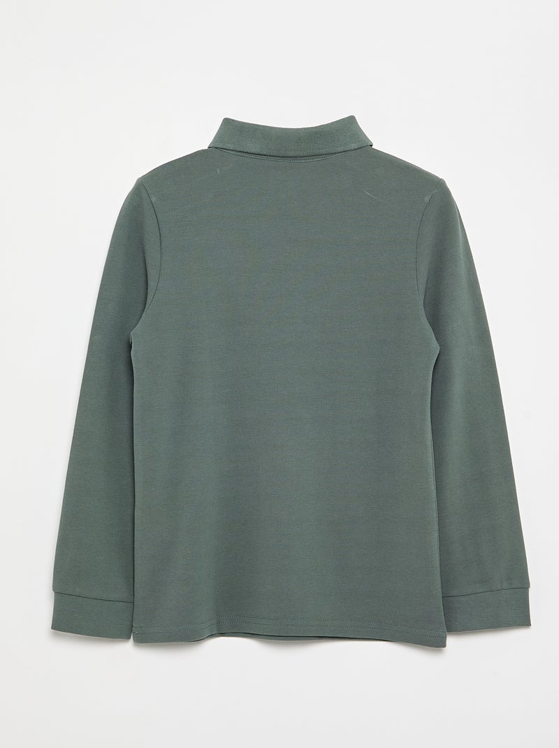 Polo de manga larga Verde - Kiabi