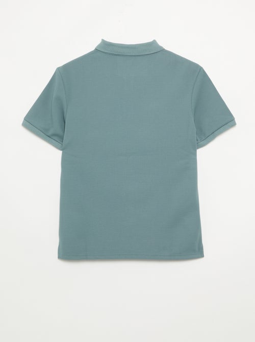 Polo de nido de abeja con cuello de cremallera - Kiabi Polo de nido de abeja con cuello de cremallera - Kiabi