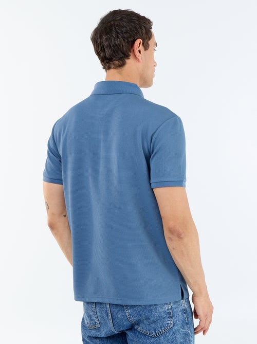Polo de nido de abeja con cuello de cremallera - Kiabi