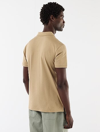 Polo de nido de abeja con cuello de cremallera