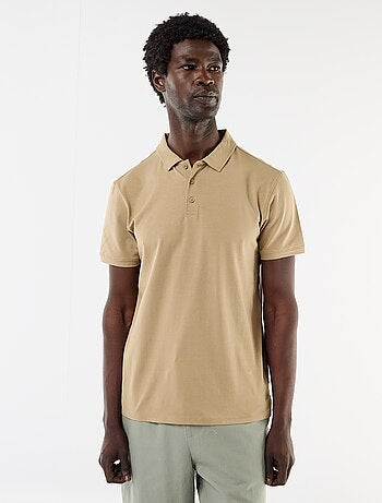 Polo de nido de abeja con cuello de cremallera
