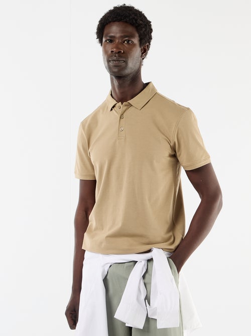 Polo de nido de abeja con cuello de cremallera - Kiabi