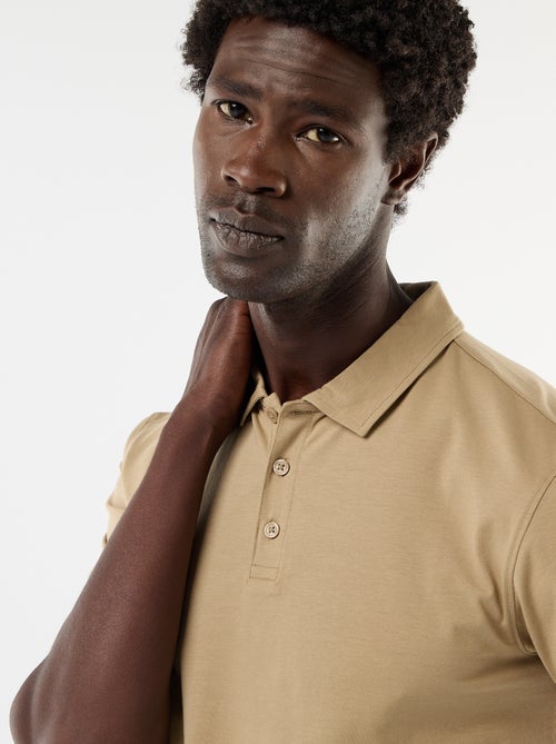 Polo de nido de abeja con cuello de cremallera - Kiabi