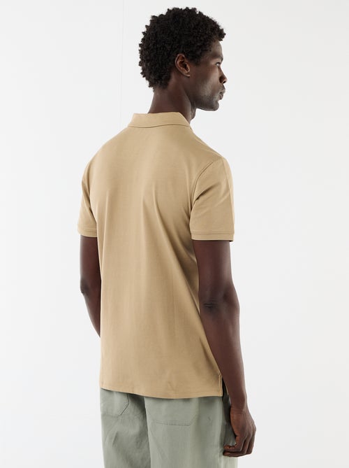 Polo de nido de abeja con cuello de cremallera - Kiabi