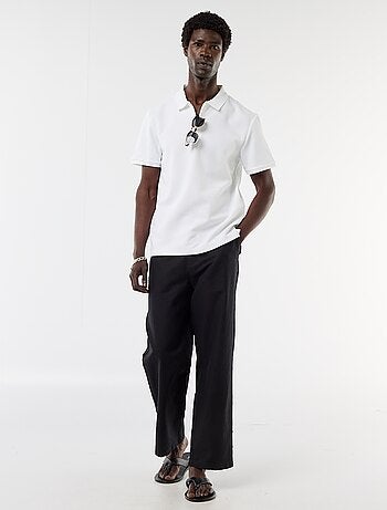 Polo de nido de abeja con cuello de cremallera