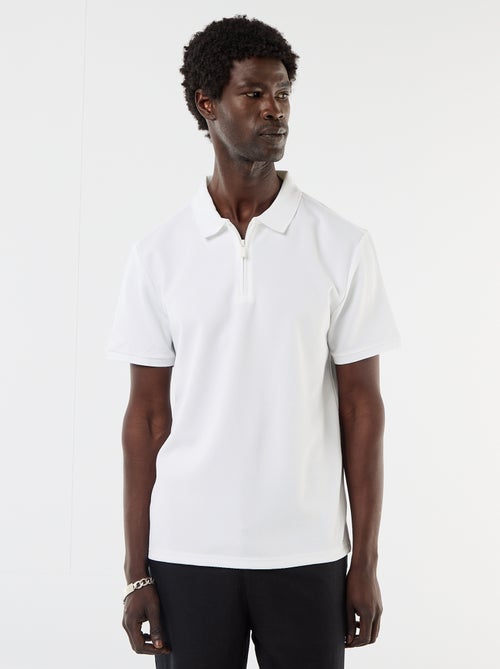 Polo de nido de abeja con cuello de cremallera - Kiabi