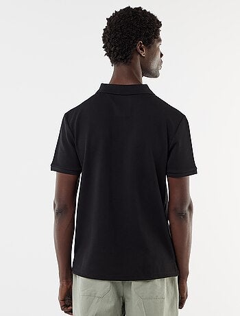 Polo de nido de abeja con cuello de cremallera
