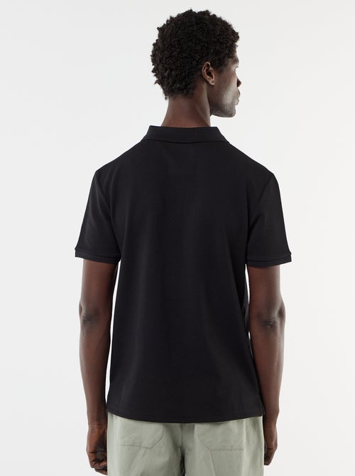 Polo de nido de abeja con cuello de cremallera - Kiabi