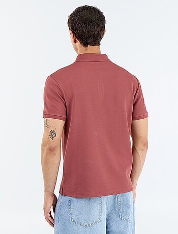 Polo de nido de abeja con cuello de cremallera