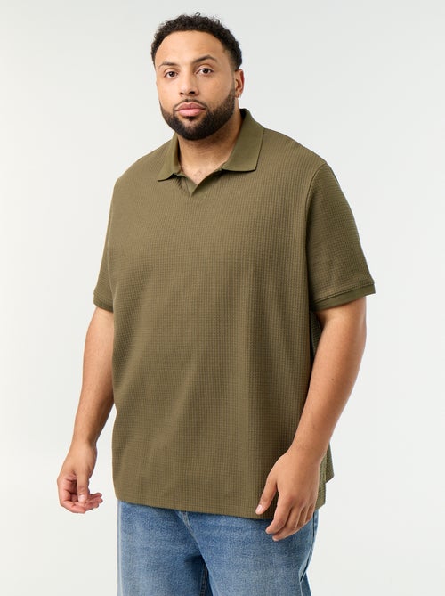 Polo de nido de abeja de manga corta - Kiabi