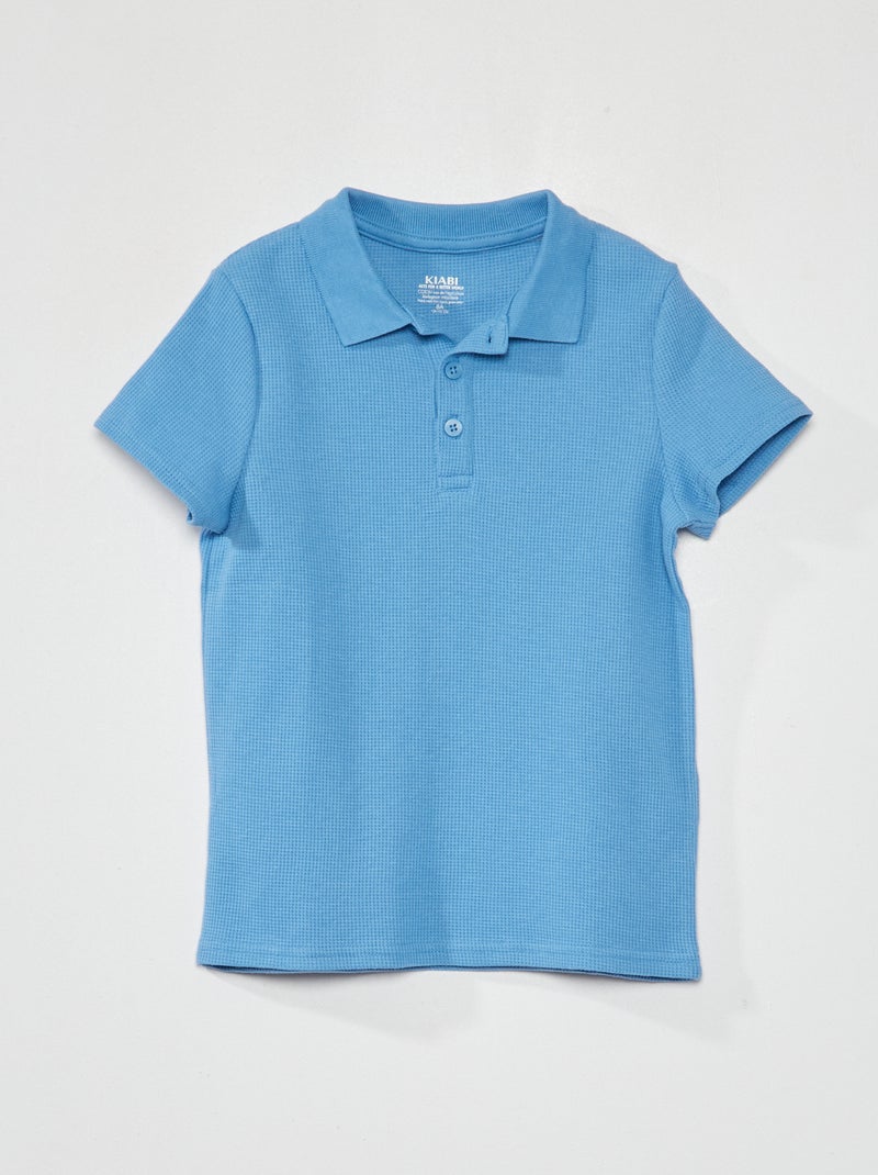 Polo de panal de abeja AZUL - Kiabi