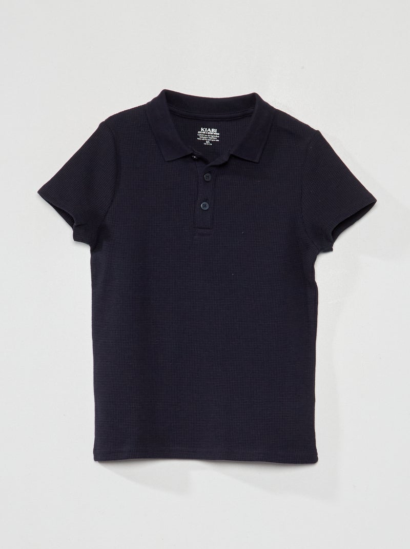 Polo de panal de abeja AZUL - Kiabi