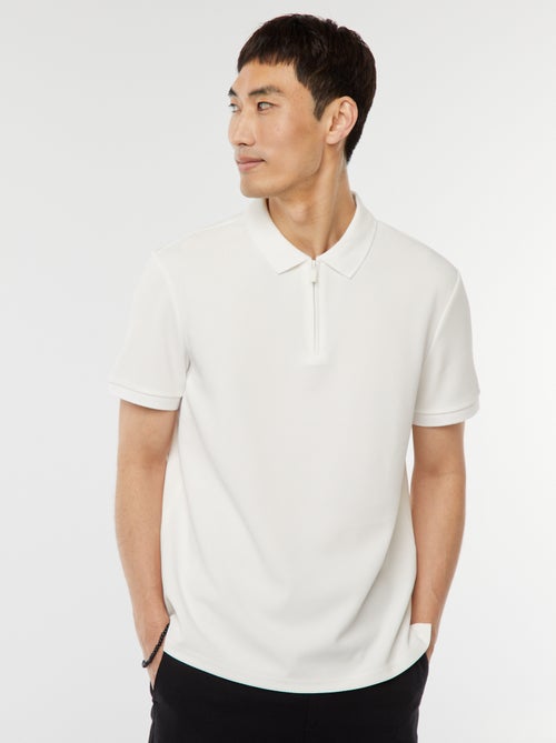 Polo de panal de abeja con cremallera en el cuello - Kiabi