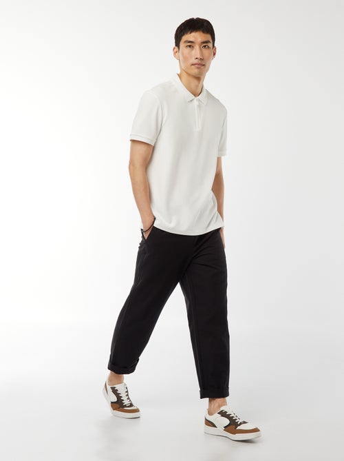 Polo de panal de abeja con cremallera en el cuello - Kiabi