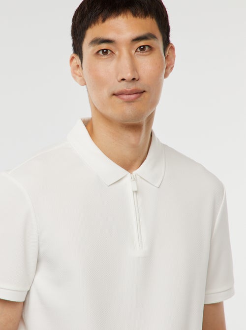 Polo de panal de abeja con cremallera en el cuello - Kiabi