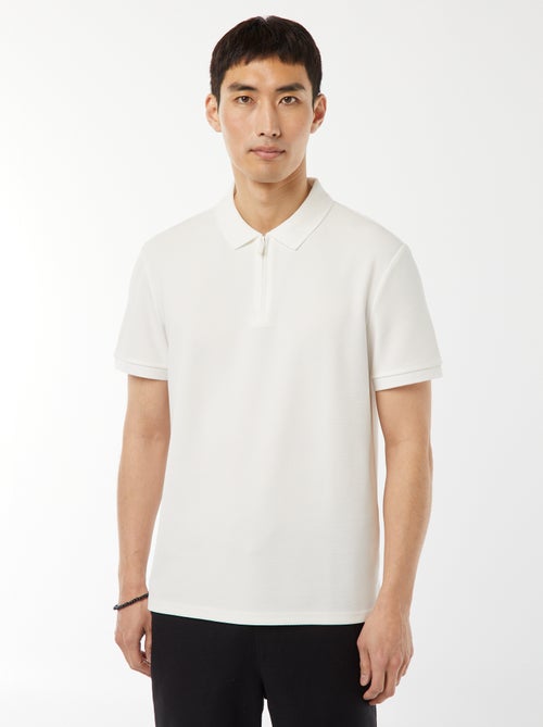 Polo de panal de abeja con cremallera en el cuello - Kiabi