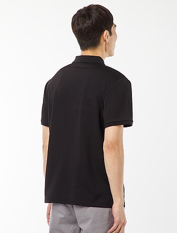 Polo de panal de abeja con cremallera en el cuello