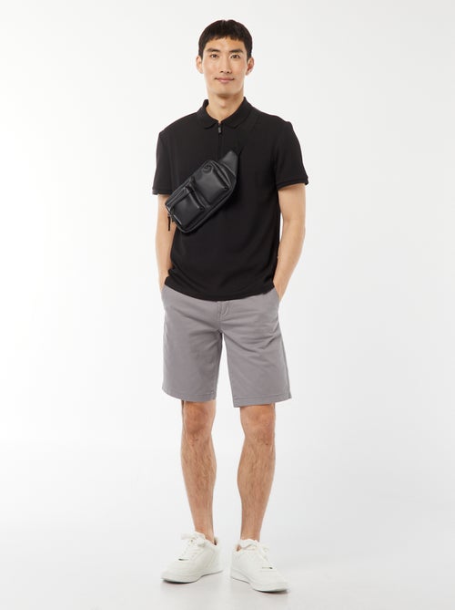 Polo de panal de abeja con cremallera en el cuello - Kiabi