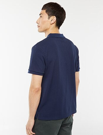 Polo de panal de abeja con cremallera en el cuello