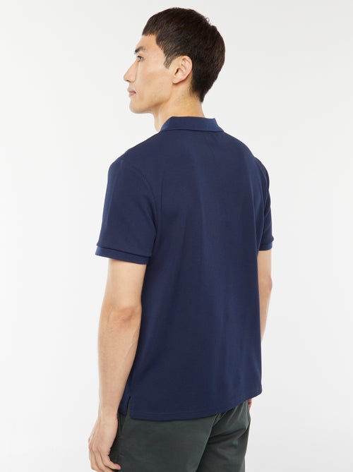 Polo de panal de abeja con cremallera en el cuello - Kiabi