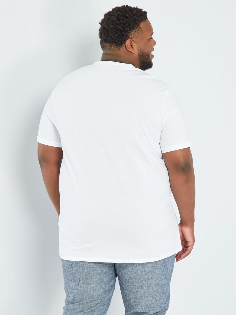 Polo de piqué algodón con cuello mao Blanco - Kiabi