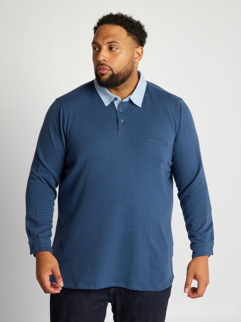 Polo de piqué AZUL - Kiabi