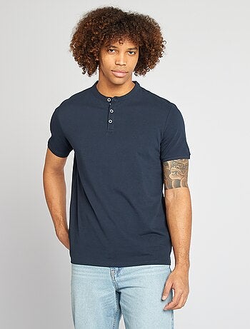 Polo de piqué cuello mao