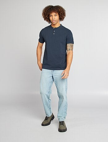 Polo de piqué cuello mao