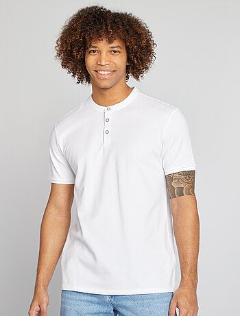 Polo de piqué cuello mao