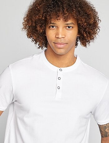 Polo de piqué cuello mao