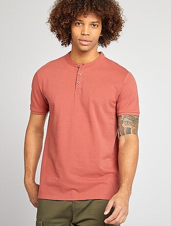 Polo de piqué cuello mao