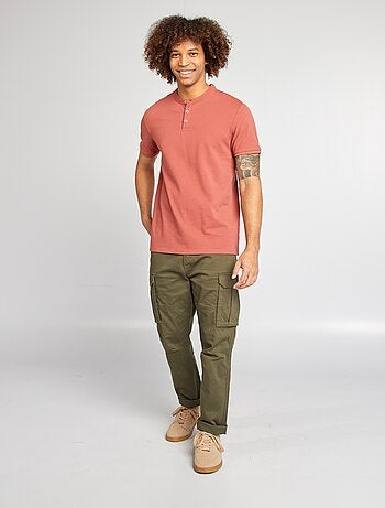 Polo de piqué cuello mao