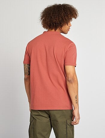 Polo de piqué cuello mao