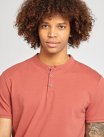 Polo de piqué cuello mao
