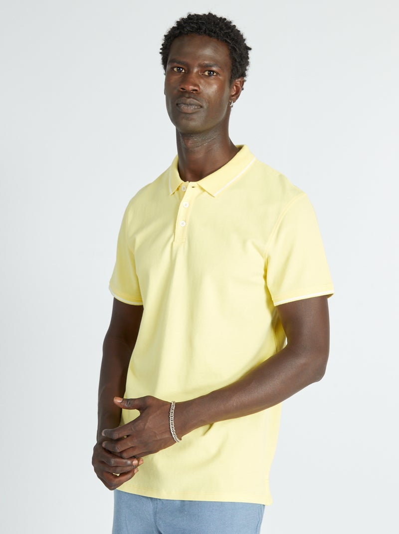 Polo de piqué de algodón AMARILLO - Kiabi
