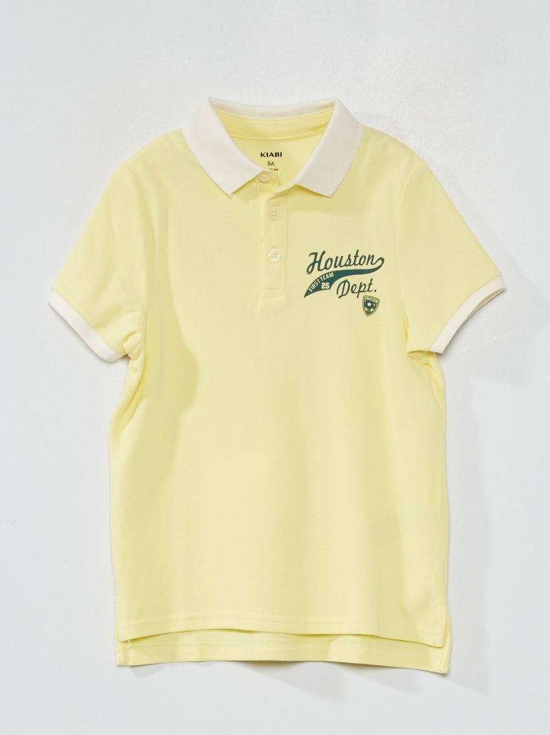 Polo de piqué de algodón AMARILLO - Kiabi