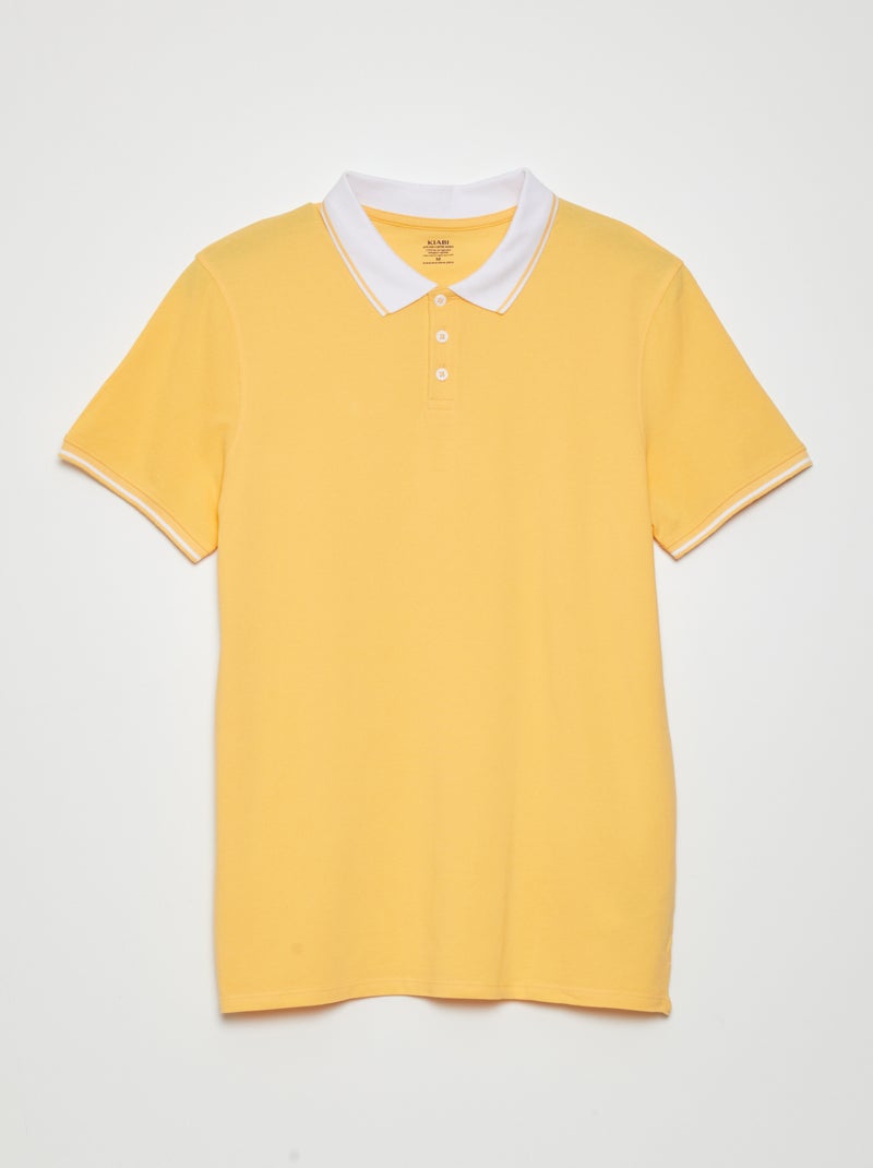 Polo de piqué de algodón AMARILLO - Kiabi