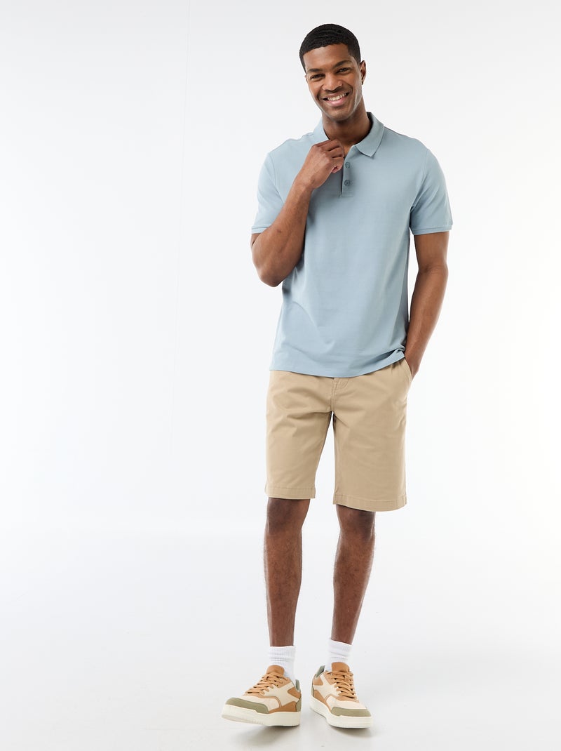 Polo de piqué de algodón Azul - Kiabi